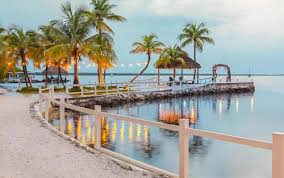 Largo Resort — driftwood ceremony arch on the waterfront in Key Largo
